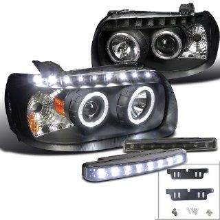 Black Ford Escape Halo Smd Projector Headlight+8 LED Bumper Fog Lamp DRL Automotive