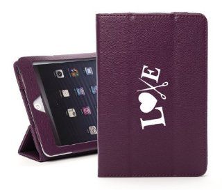 Apple iPad Mini Purple Faux Leather Magnetic Smart Case Cover LM543 Love Hair Cutting Crafts Computers & Accessories