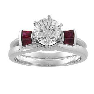 Ann Harrington Jewelry 14k White Gold Genuine Ruby Ring Enhancer Jewelry