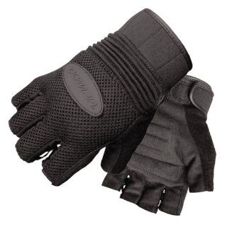 Olympia 757 Airforce Fingerless Gel Classic Motorcycle Gloves (Black, X Large) Automotive