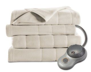 Sunbeam BSF9GKS R757 13A00 Quilted Fleece Heated Blanket, King, Seashell   Electric Blankets
