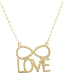 2 Pieces of Gold Infinite Love Pendant with a 17 Inch Link Necklace Jewelry