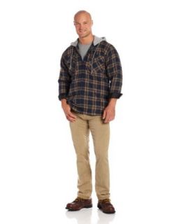 Wrangler Men's Riggs Workwear Hooded Flannel Jacket, Tan/Blue, XX Large Work Utility Outerwear Clothing