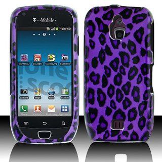 Purple Leopard Hard Cover Case for Samsung Exhibit 4G SGH T759 Cell Phones & Accessories