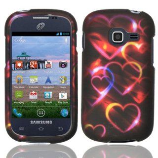 For Samsung Galaxy Centura S738C Hard Design Cover Case Colorful Hearts Accessory Cell Phones & Accessories