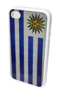 GO IC761 Classic Antique Rustic Uruguay Flag Silicone Protective Hard Case for iPhone 4/4S   1 Pack   Retail Packaging   White Cell Phones & Accessories