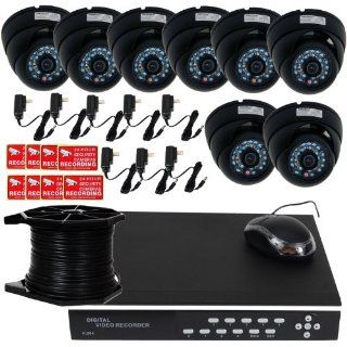 VideoSecu 8 Channel H.264 Security Surveillance Network DVR Digital Video Recorder Recording Security System 2000GB Hard Drive, 8 Day Night Vision CCD Security Cameras and 500ft RG59 Cable Fused to 18/2 Cable 1Y9  Complete Surveillance Systems  Camera &a