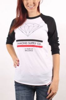 Diamond Supply Co.   Womens 15 Years of Brilliance Raglan Shirt in Black/White, Size Small, Color Black/White