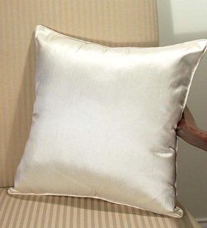 18" X 18" Dupioni Silk Pillows, In Ivory   Throw Pillows