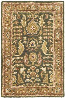 Safavieh Classics Collection CL764A Handmade Gold and Ivory Wool Area Rug, 2 Feet by 3 Feet  