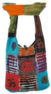 Shangri La Nook Hippie Cotton crossbody Gypsy Bag Handmade Nepal Peace Om Spiral Clothing