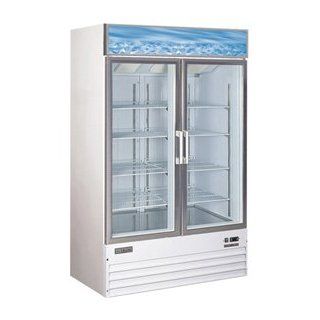 Omcan 24273 Commercial D768BM2F 2 Glass Door Freezer
