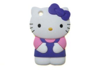 Purple Pink 3d Hello Kitty Iphone 3g and 3gs Silicone Soft Shell Case Cell Phones & Accessories