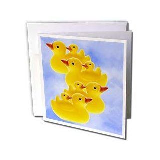 gc_835_2 Rubber Duck   Toy Duck on blue   Greeting Cards 12 Greeting Cards with envelopes  Blank Greeting Cards 
