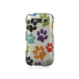 Silver Dog Paw Bling Gem Jeweled Crystal Cover Case for Samsung Galaxy S Blaze 4G SGH T769 Cell Phones & Accessories