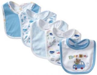 Carter's Watch the Wear Baby Boys Newborn 5 Pack Bibs, Blue, One Size Clothing