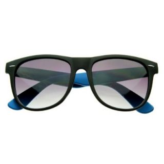 zeroUV�   Retro Bright Neon Two Tone Dual Color Assorted Retro Wayfarers Sunglasses (Black Blue) Shoes