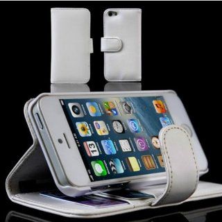 YIKING Multifunction Card Holder Leather Wallet Case Cover for Apple iPhone 5 (AT&T,VERIZON,SPRINT) Support Stand  White Sports & Outdoors