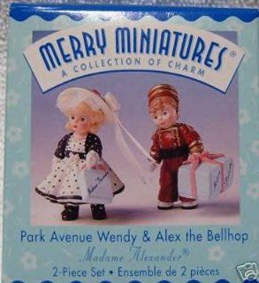 HALLMARK Merry Miniature Park Avenue Wendy and Alex the Bellhop 1999   Decorative Hanging Ornaments