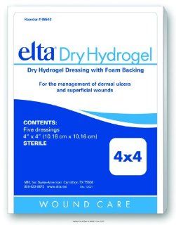 elta Dry Hydrogel Wound Dressing with Foam Backing, Elta Dry Hydgel Drs 4X4, (1 BOX, 5 EACH) Health & Personal Care