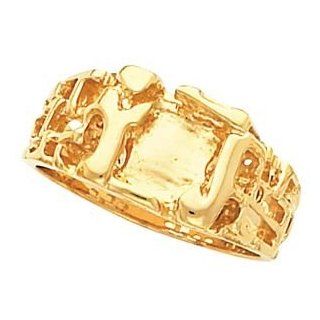 Jewelplus Men's Nugget Ring Mounting 14K Yellow 11.00X12.00 Mm Jewelry