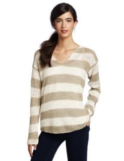 Lucky Brand Women's Striped Pullover Sweater, Khaki Multi, X Small
