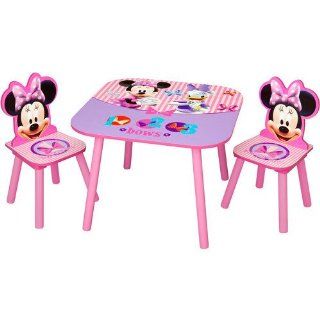 My GN. DISNEY MINNIE MOUSE KIDS WOODEN TABLE AND CHAIRS SET NEW Baby