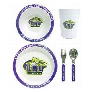 LSU Tigers Children's Dinner Set  Sports Fan Kitchen Products  Sports & Outdoors
