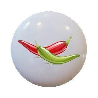Green Red Pepper Chili Ceramic Knobs Pulls Kitchen Drawer Cabinet Vanity 778   Cabinet And Furniture Knobs