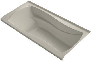 Kohler K 1259 R G9 Mariposa 6Ft Bath with Integral Tile Flange and Right Hand Drain, Sandbar   Recessed Bathtubs  