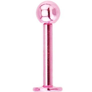 14 Gauge Light Pink Electro Titanium Labret Monroe  3/8" Body Piercing Screws Jewelry