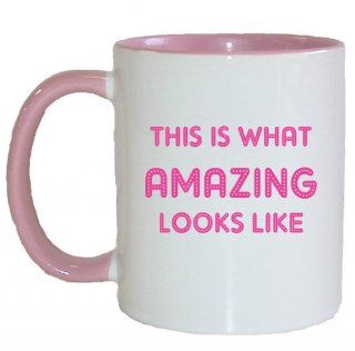 Mashed Mugs   This Is What Amazing Looks Like (Pink Dots Print)   Coffee Cup/Tea Mug (White/Pink) Kitchen & Dining