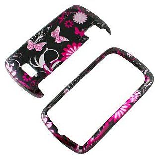 Pink Butterflies Black Protector Case for LG Genesis US760 Cell Phones & Accessories