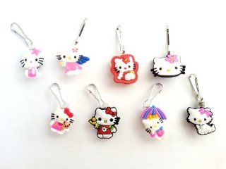 8 pcs Hello Kitty # 1 Zipper Pull / Zip pull Charms for Jacket Backpack Bag Pendant Toys & Games