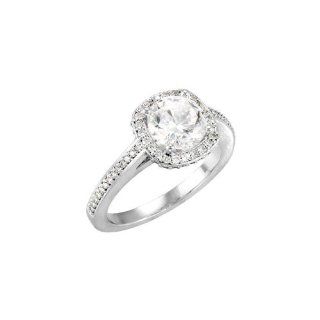 Platinum Halo Styled Engagement Ring Or Matching Band Engagement Rings For Women Jewelry