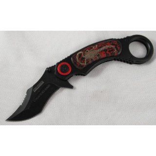 762 Red Acrylic Scorpion Folder Pocket Knife