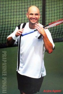 J 762 Andre Agassi Tennis, Sport Collections, decorative Poster Print Vintage New Size 35 X 24 Inch.  