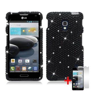 LG OPTIMUS F6 D500 BLACK DIAMOND BLING SPOT COVER HARD CASE + FREE SCREEN PROTECTOR from [ACCESSORY ARENA] Cell Phones & Accessories