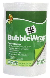 Duck Brand Bubble Wrap Protective Packaging, 12 Inch Wide x 30 Feet Long, Single Roll (393251) 
