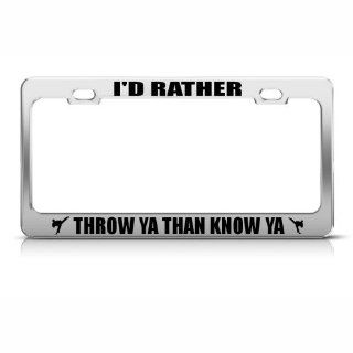 Martial Arts Judo License Plate Frame Stainless Metal Tag Holder Automotive