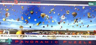 Buffalo Games Balloon Festival Albuquerque, New Mexico 765 Piece Panoramic Jigsaw Puzzle Toys & Games