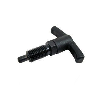 GN 817.4 Series Steel Indexing Plunger with T Handle, Type B without Rest Position, without Lock Nut, M20 x 1.5mm Thread Size, 33mm Thread Length, 40 Newton Spring Load End Metalworking Workholding