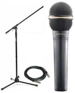 Electro Voice ND767A Dynamic Vocal Microphone   (with Boom Stand and 20ft Cable) Musical Instruments