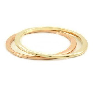 Poshlocket   Colette Dual Bangles in Rose Gold and Gold Bangle Bracelets Jewelry