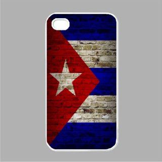 Flag of Cuba Brick Wall Design iPhone 5 White Case   Fits iPhone 5 Cell Phones & Accessories