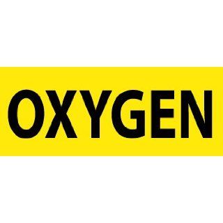 NMC M769LP Flammable/Combustible Sign, Legend "OXYGEN", 5" Length x 2" Height, Pressure Sensitive Vinyl, Black on Yellow Industrial Warning Signs