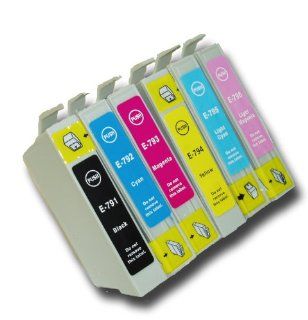 6 Chipped Compatible Epson 'OWL' T0791 T0796 / TO791 TO796 Ink Cartridges for Epson Stylus Photo P50 Electronics