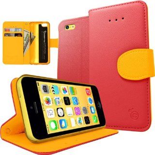 Caseology Apple iPhone 5C [Kaleidoscope Series]   Premium Leather Kick Flip Wallet Case (Hot Pink) with ID Credit Card Slots and Inner Pocket [Made in Korea] (for Verizon, AT&T Sprint, T mobile, Unlocked) Cell Phones & Accessories