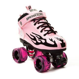 Rock Pink Flame Swirl Girls Speed Roller Skates  Rock Flame Swirl Kids Skates  Sports & Outdoors