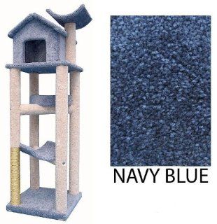Cat Treehouse   Navy Blue (Navy) (77"H x 25"W x 30"D)  Cat Trees 